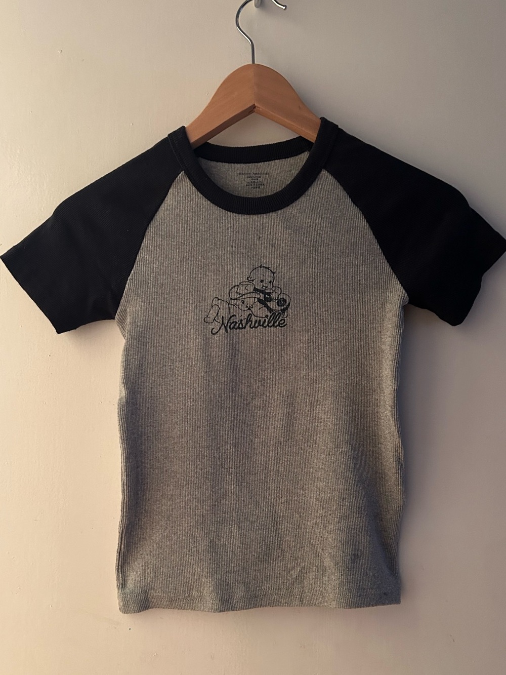 Downtown girl Baseball tee  'Nashville' cherub angel tee